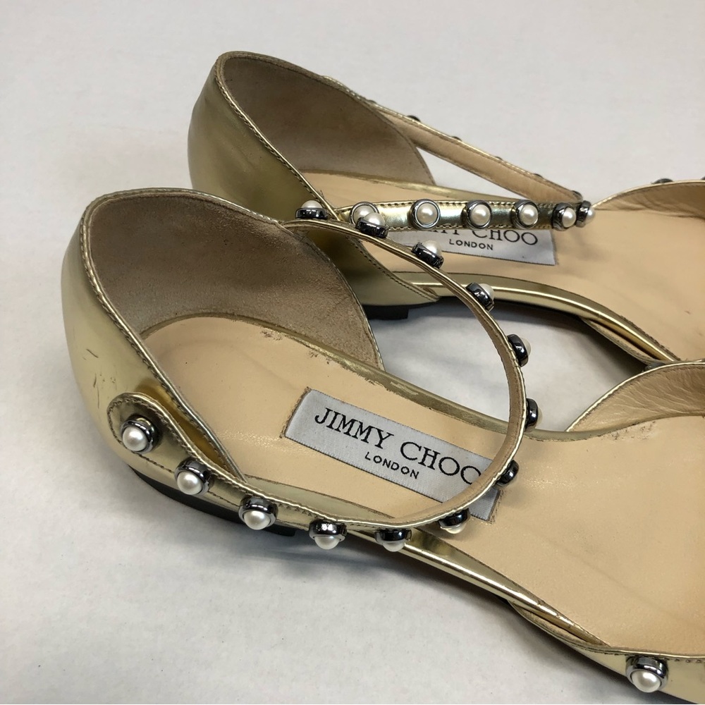 Jimmy Choo leema flat, gold, EUC - Picture 10 of 13